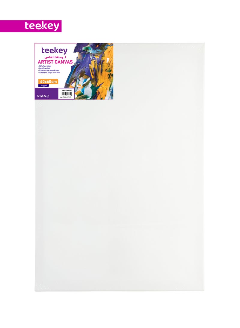 Artist Canvas 40x60cm 280gsm Pure Cotton Triple Primed for Acrylic & Oil - Image 1